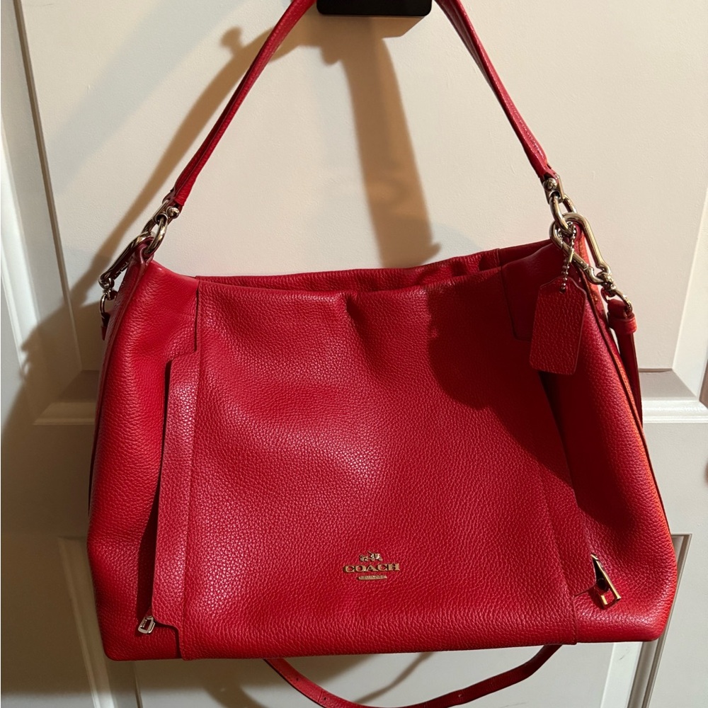 🚨 SOLD 🚨 Coach Red Shoulder Bag with Versatile Straps